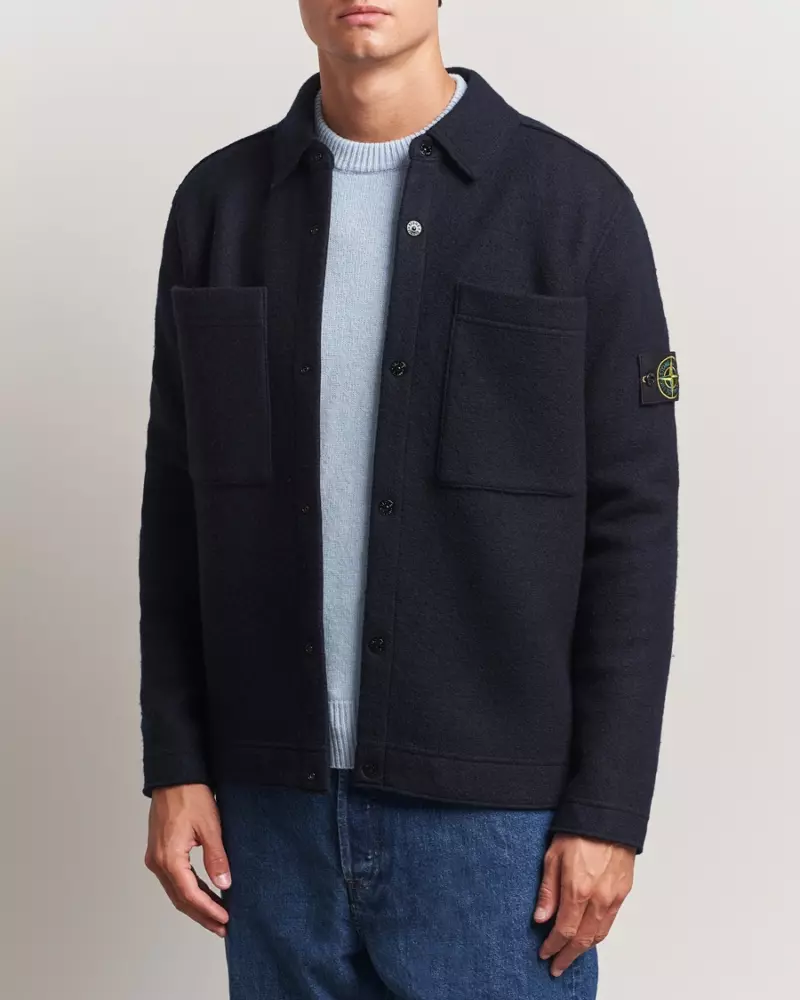 Овершот STONE ISLAND Felted Wool Overshirt Овершот STONE ISLAND Felted Wool Overshirt